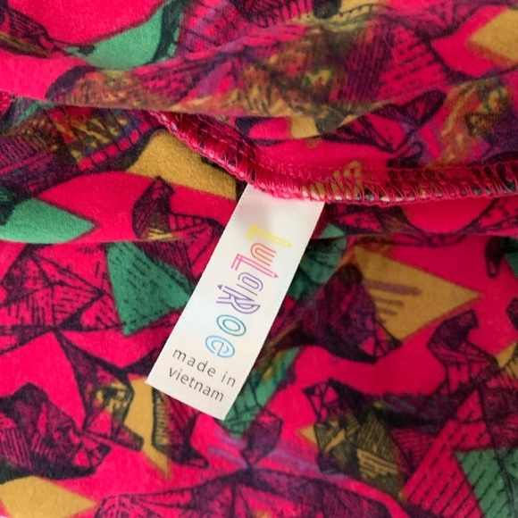 LuLaRoe Leggings Mosaic Bears Pink One Size - Picture 3 of 4